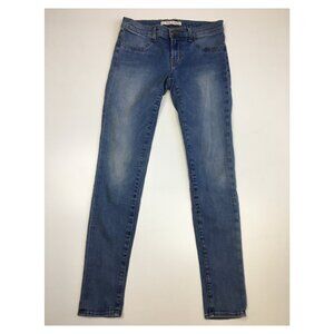 J BRAND Light/Medium Wash TAWNY Faux Pockets Logo Hardware Slim Fit Skinny Jeans